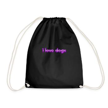 Text I love dogs - Turnbeutel - Schwarz - Vorne