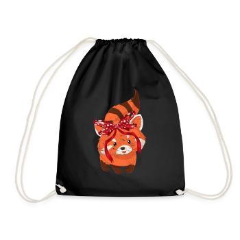 Roter Panda - Turnbeutel - Schwarz - Vorne