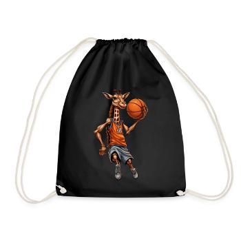 Girafe de basket-ball - Sac de sport léger - noir - Devant