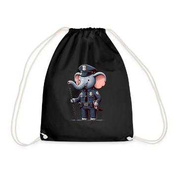 Officier de police éléphant mignon - Sac de sport léger - noir - Devant