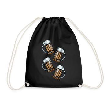 Beer Mug Beer Glass - Drawstring Bag - black - Front