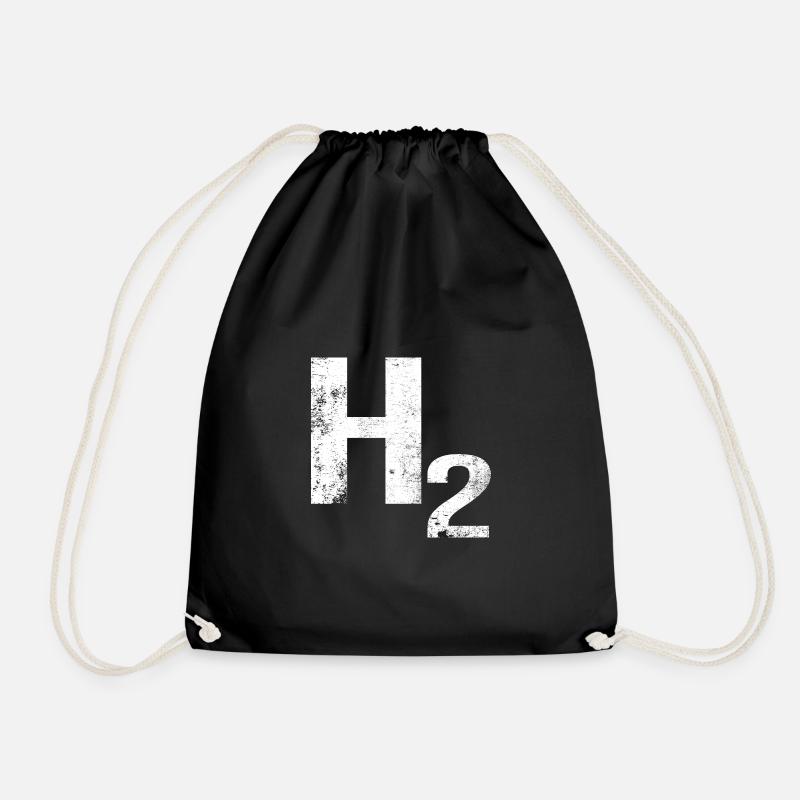 H2 Wasserstoff - Turnbeutel - Schwarz