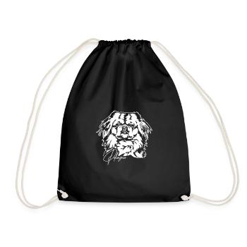 Pekingese Dog Dogs Portrait Pekingese Wilsigns - Drawstring Bag - black - Front