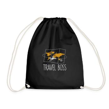 Travel Boss Road Trip Traveler Adventure - Turnbeutel - Schwarz - Vorne
