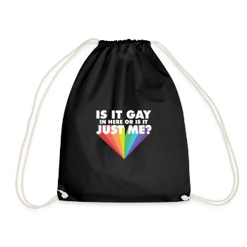 Is It Gay Here LGBTQ Proud Ally Gay Pride Parade - Turnbeutel - Schwarz - Vorne