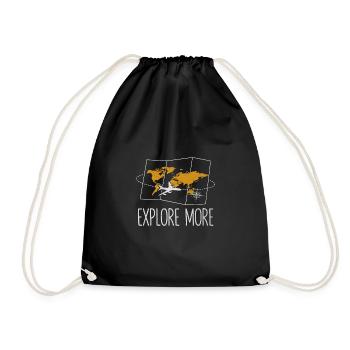Explore More Vacation Traveling Relaxation Travel - Drawstring Bag - black - Front