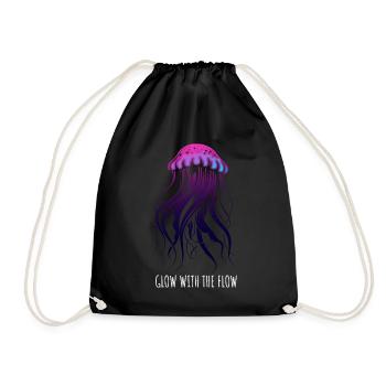 Brille avec le courant, Méduse avec des tentacules, Dire - Sac de sport léger - noir - Devant