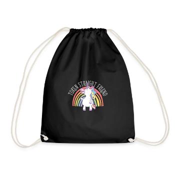 Token Straight Friend LGBTQ Ally Gay Pride - Drawstring Bag - black - Front