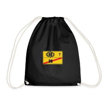 Ortsschild 40. Geburtstag Geschenk - Turnbeutel - Schwarz - Vorne