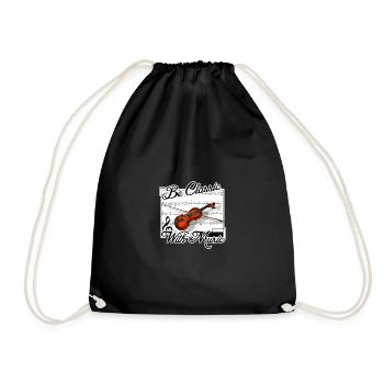 Be classic with Music Klassik Musik Geige Geschenk - Turnbeutel - Schwarz - Vorne