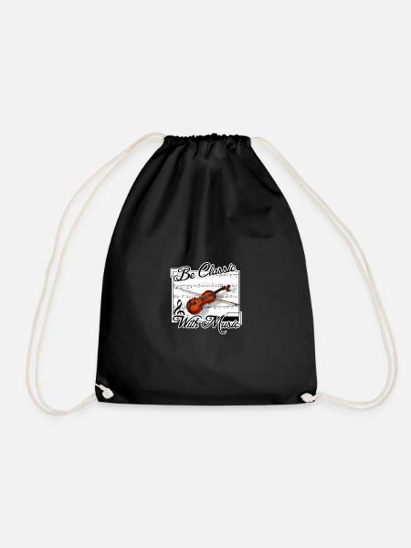 Be classic with Music - Drawstring Bag - black