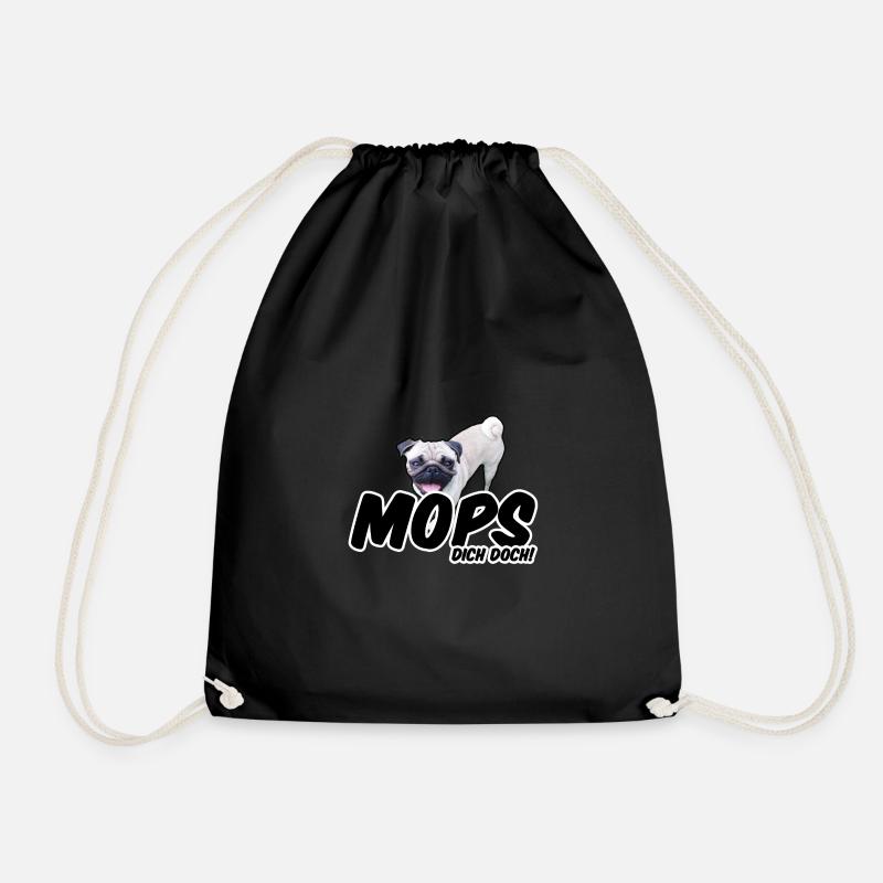 Mops Dich doch! Geschenk Hund Tier Haustier - Turnbeutel - Schwarz