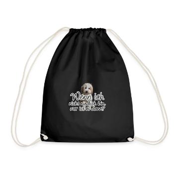 Niedlicher Hund - Tiere, Fun, Sprüche, Geschenk - Turnbeutel - Schwarz - Vorne