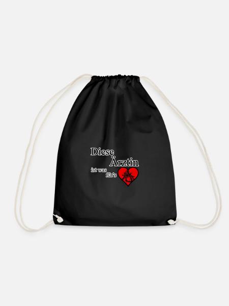 Ärztin fürs Herz Ärzte, Medizin, Sprüche,Geschenk - Turnbeutel - Schwarz