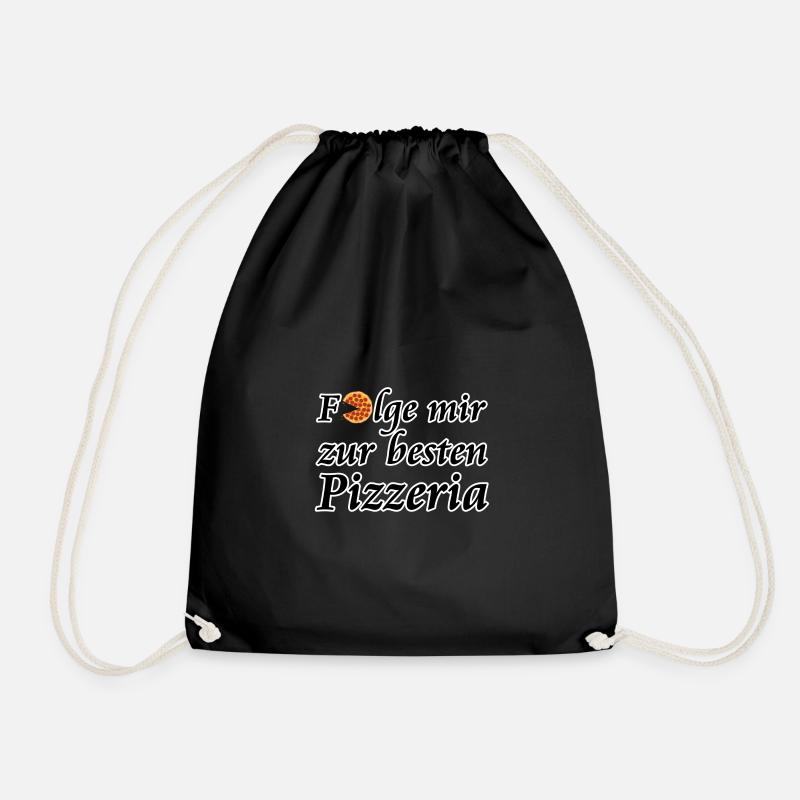Beste Pizzeria, Pizza, Fun, Geschenk - Turnbeutel - Schwarz