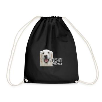 Hund sei Dank Tier Haustier Hunde Spruch Geschenk - Turnbeutel - Schwarz - Vorne