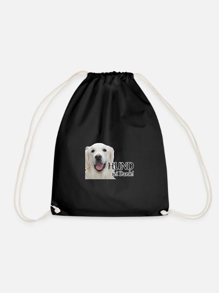 Hund sei Dank Tier Haustier Hunde Spruch Geschenk - Turnbeutel - Schwarz