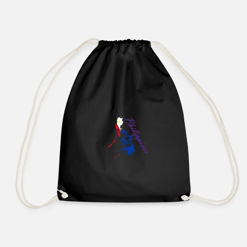 Script de la carte du drapeau philippin - Sac de sport léger - noir