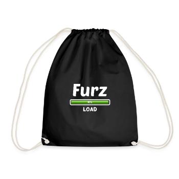 Furz Pupsen Blähungen Ladebalken Furzen - Turnbeutel - Schwarz - Vorne