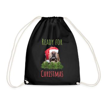 Ready for Christmas Dog - Turnbeutel - Schwarz - Vorne