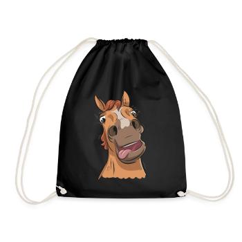 Funny Crazy Horse - Drawstring Bag - black - Front