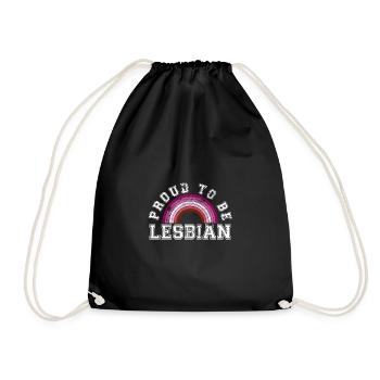 Proud to be Lesbian LGBT Gay Pride Women Love - Turnbeutel - Schwarz - Vorne