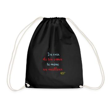 94 - La voix de ton coeur te mène au meilleur - Sac de sport léger - noir - Devant