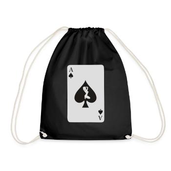 Card Ace of Spade with sexy girl - Drawstring Bag - black - Front