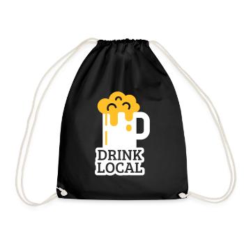 drink local - Turnbeutel - Schwarz - Vorne