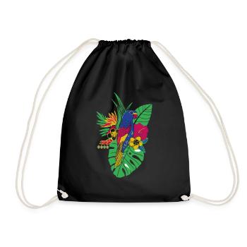 gaya flower parrot - Turnbeutel - Schwarz - Vorne