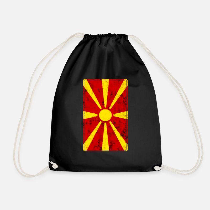 Macedonia - Drawstring Bag - black