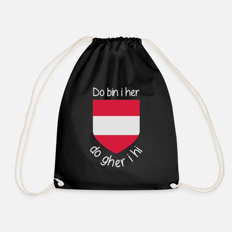 Do bin i her do gher i hi - Turnbeutel - Schwarz