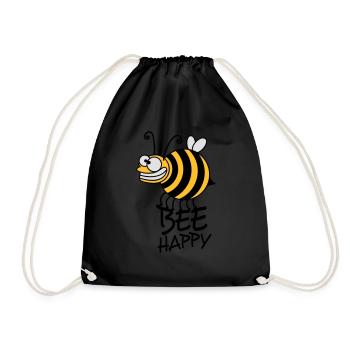 Abeille abeille fou épais heureux - Sac de sport léger - noir - Devant