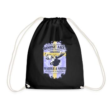 Moose Land - Sweden Vintage Flag - Turnbeutel - Schwarz - Vorne