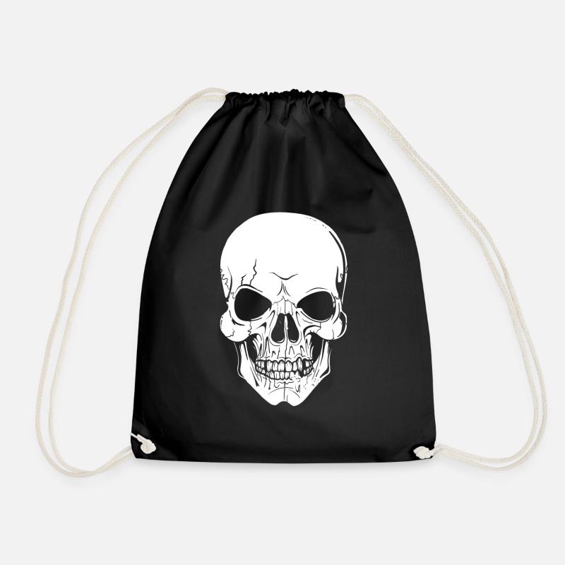 Skull skull skull skull - Drawstring Bag - black