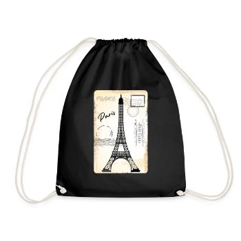 carte postale vintage de Paris - Sac de sport léger - noir - Devant
