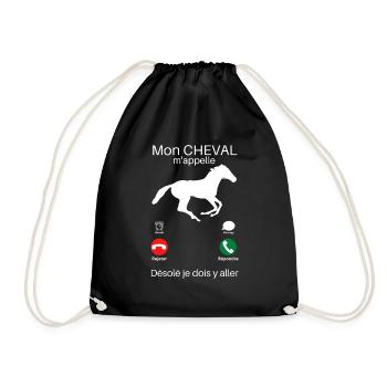 Mon cheval m'appelle désolé cadeau humoristique - Sac de sport léger - noir - Devant
