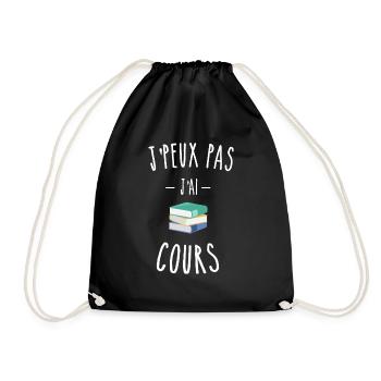 je peux pas j'ai cours - école - lycée - Sac de sport léger - noir - Devant