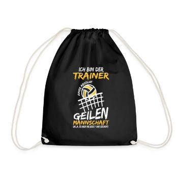 Trainer mannschaft Volleyball Spieler Geschenk - Turnbeutel - Schwarz - Vorne