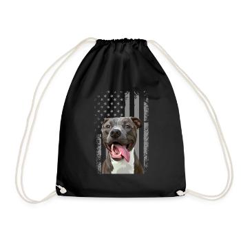Pitbull Flag Pitbull Pit Bull Dog - Drawstring Bag - black - Front