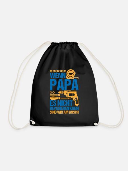 Papa reparieren by the Manzanita`s - Turnbeutel - Schwarz