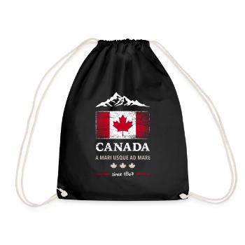 Canada Flag Canada North America Maple Leaf Flag - Drawstring Bag - black - Front
