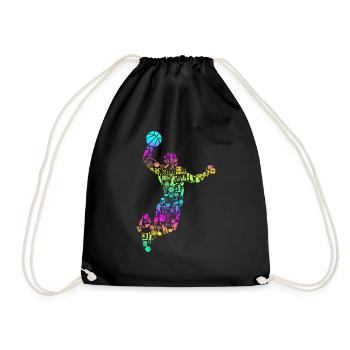 Poème d’image de Calligram de basket-ball - Sac de sport léger - noir - Devant