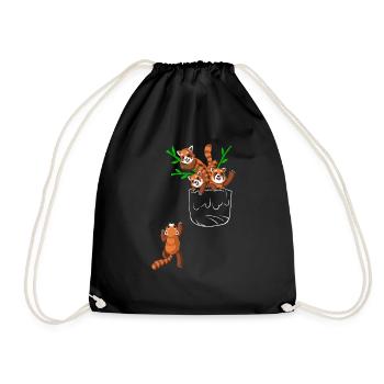 Tasche des roten Pandas - Turnbeutel - Schwarz - Vorne