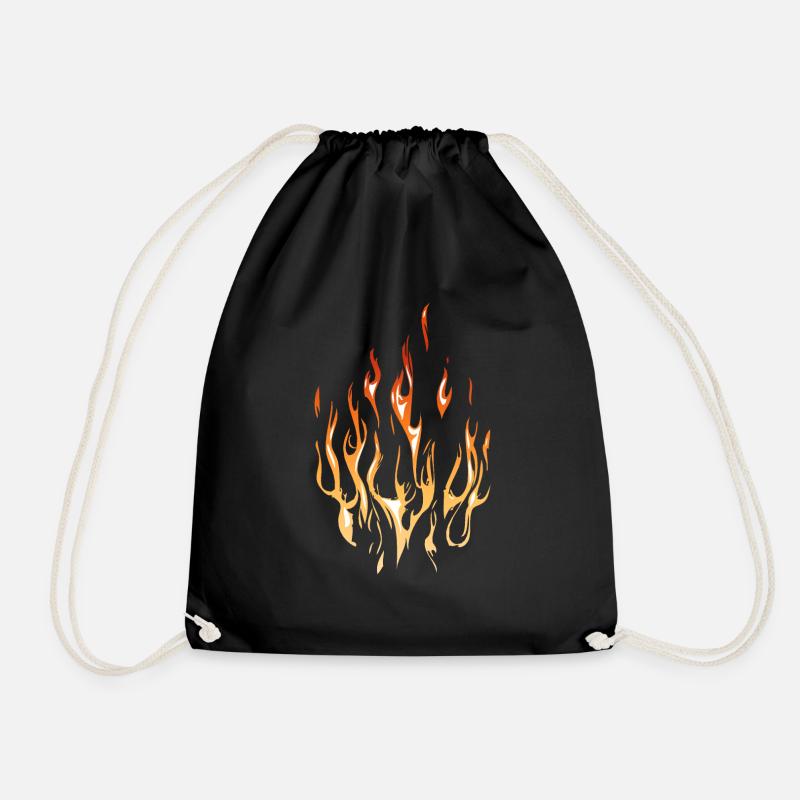 flame fire flame - Drawstring Bag - black