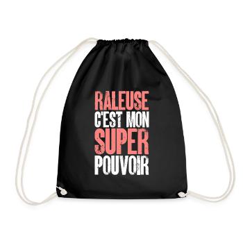 femme râleuse super pouvoir - Sac de sport léger - noir - Devant
