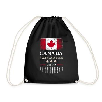 Canada Flag Canada North America Maple Leaf Flag - Drawstring Bag - black - Front