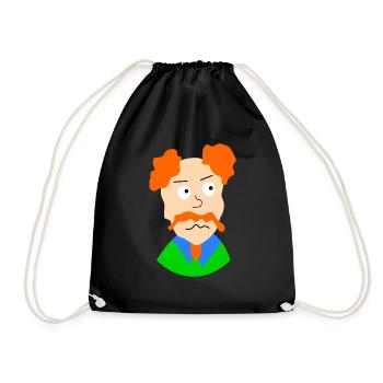 grand father portrai - Drawstring Bag - black - Front