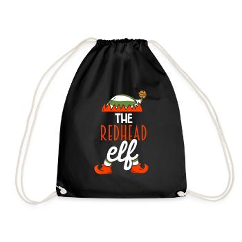 The Redhead Elf Ginger Red Haired Red Head Irish - Drawstring Bag - black - Front