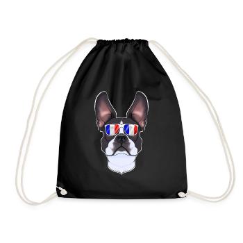 Boston Terrier France Sunglasses I French Flag - Turnbeutel - Schwarz - Vorne